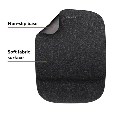 Quill Brand® Mouse Pad with Gel Wrist Rest, Black (53326)