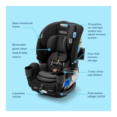 Graco 4Ever DLX Slim 4-in-1 Car Seat, Thompson (2215504)