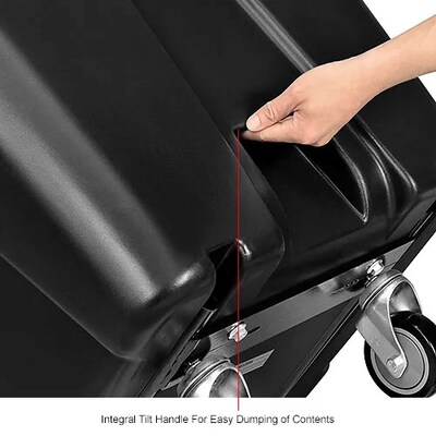 Global Industrial Standard Duty Plastic Tilt Truck, 1/2 Cu. Yd. Cap, 850 Lbs. Capacity, Black (800352)