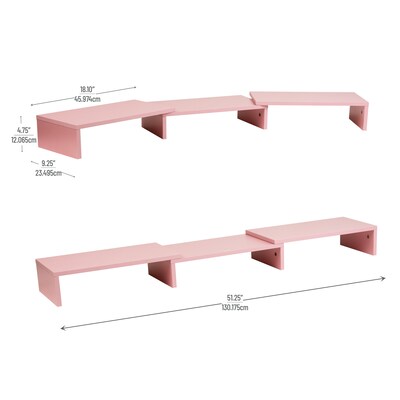 Mind Reader Adjustable Dual Monitor Stand, Up to 44 lbs., Pink (MDFMOND-PNK)