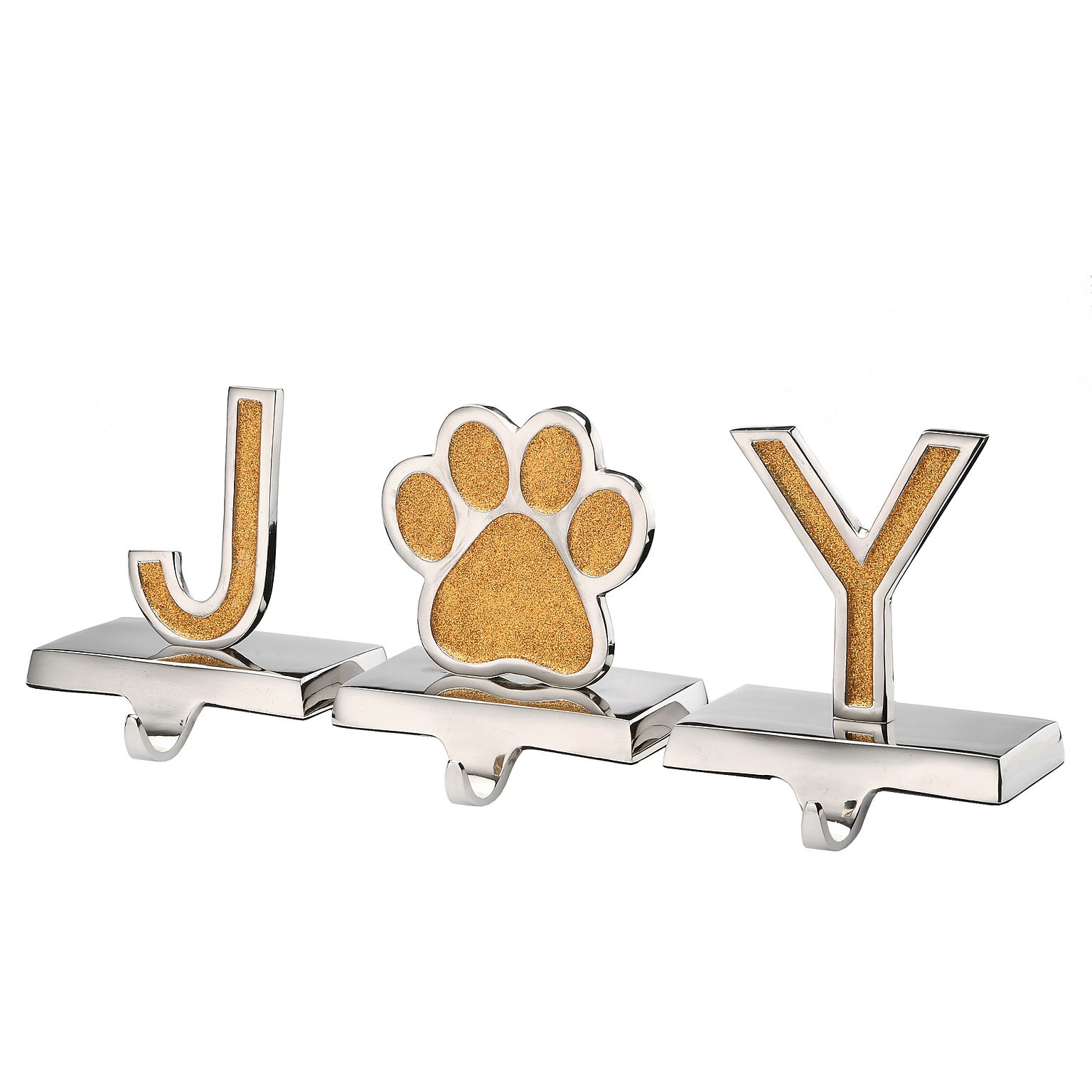 National Tree Company 5 Gold Sparkle JOY Stocking Holders, 3-Pieces (MO57-MAE20219-1)