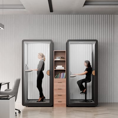 FlexiSpot NeoPod Modular Series Sound Absorbing Privacy Booth, Black (P1F-3B)