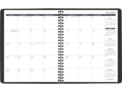 2024-2025 AT-A-GLANCE 7" x 8.75" Academic Monthly Planner, Faux Leather Cover, Black (70-127-05-25)
