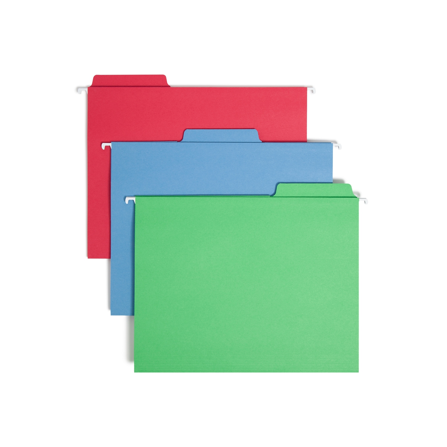 Smead FasTab Hanging File Folders, 1/3 Cut, Letter Size, Multicolor, 18/Box (64053)