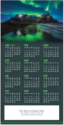 Custom Northern Lights Tri-Fold Calendar Card