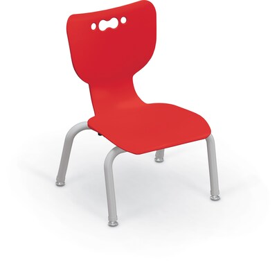 MooreCo 10 Hierarchy Student Chair with 4 Legs, Red/Platinum Base (703673561853)