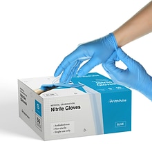 Fifth Pulse Powder Free Nitrile Exam Gloves, Latex Free, Small, Blue, 50 Gloves/Box (FMN100170)