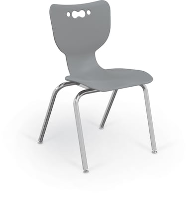 MooreCo 18 Hierarchy Student Chair with 4 Legs, Grey/Chrome Base (703673611138)