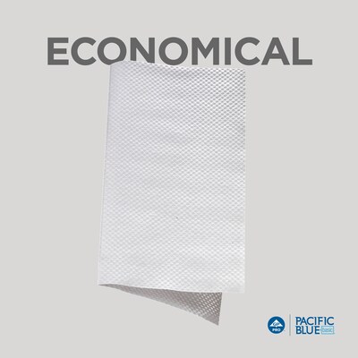 Pacific Blue Basic Recycled Single Fold Paper Towels, 1-ply, 250 Sheets/Pack, 16 Packs/Carton (20904)