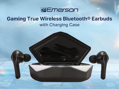 Emerson Gaming True Wireless Bluetooth Earbuds, Black (EG-1501)