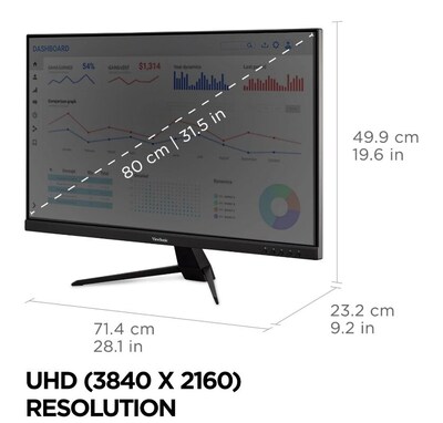 ViewSonic 32" 4K Ultra HD 60Hz LED Monitor, Black (VX3267U-4K)