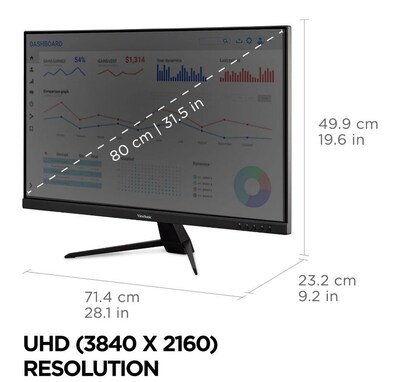 ViewSonic 32" 60 Hz Monitor, Black (VX3267U-4K)