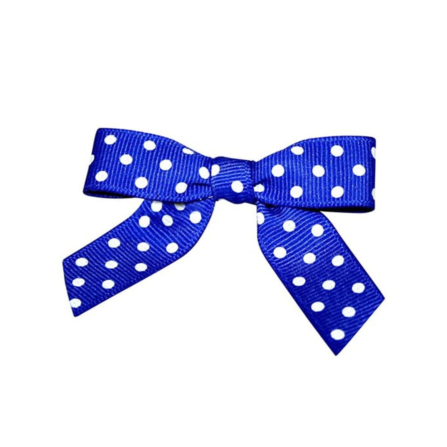 JAM Paper Grosgrain Bows, Royal Blue with White Polka Dots, 100/Pack (52640349333)