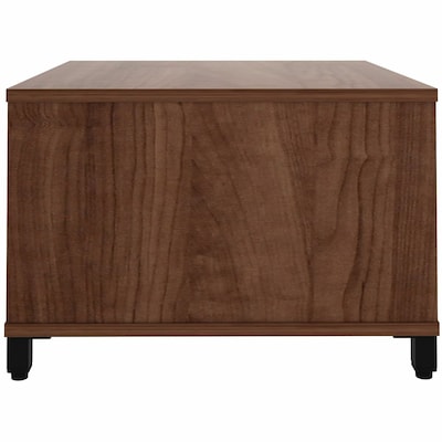 Lorell 24"W x 24"D Laminate Square Reception Table with Storage, Walnut (LLR69202)