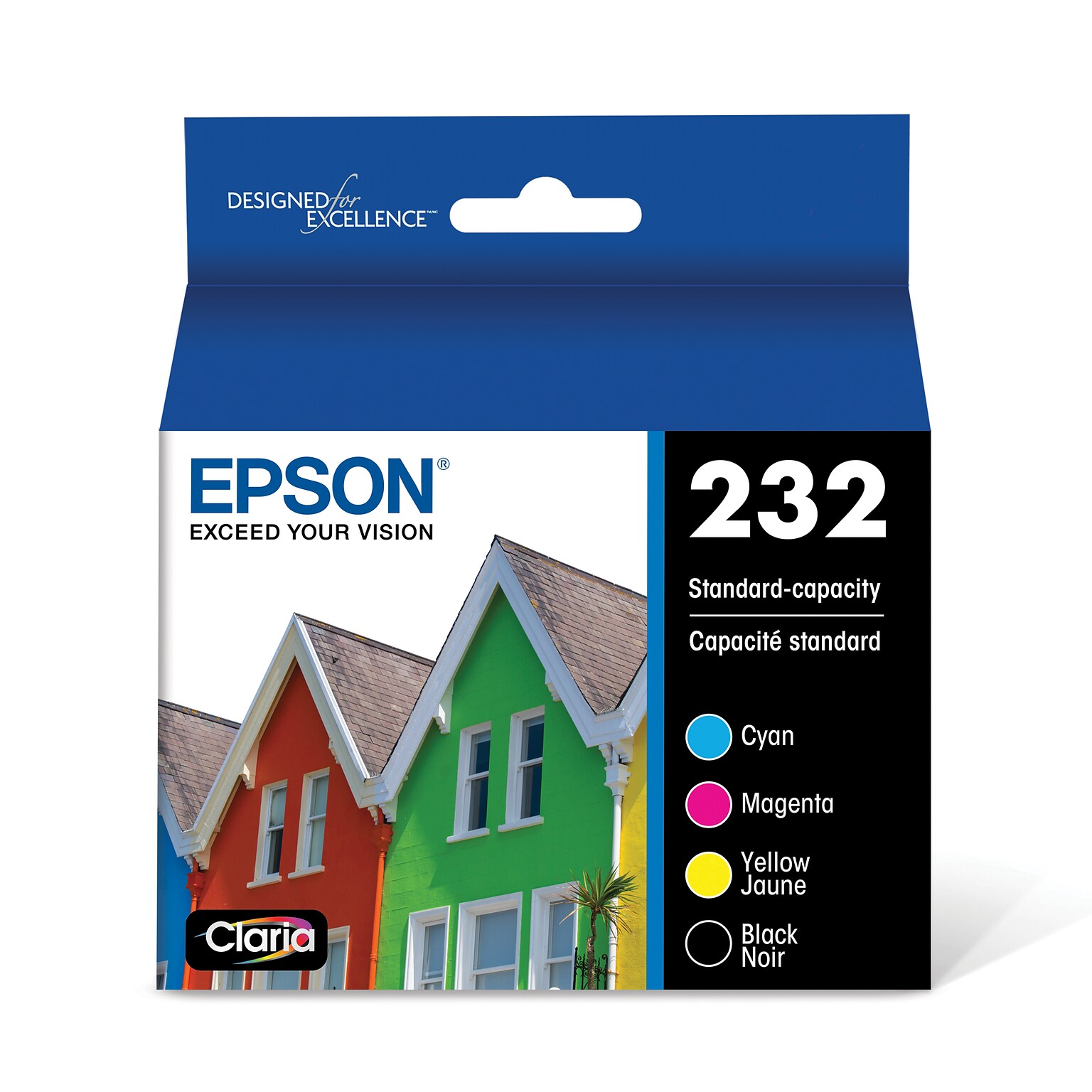 Epson 232 Cyan/Magenta/Yellow/Black Standard Yield Ink Cartridges, 4/Pack (T232120-BCS)