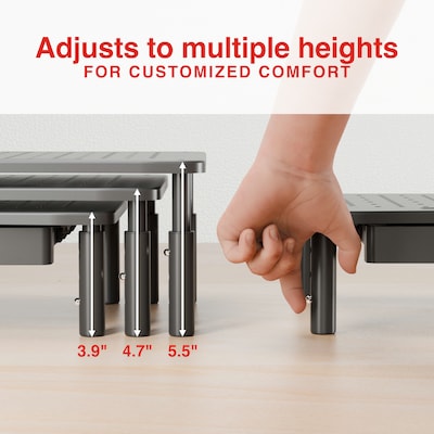 Staples TECH Adjustable Monitor Stand, Black (ST62819-CC)