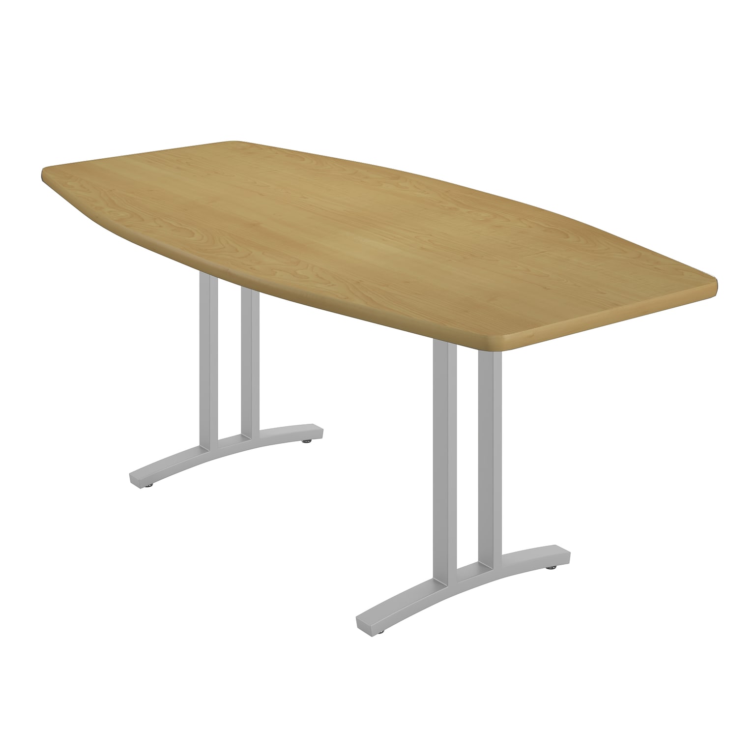 Correll Curvature Collection 72W x 36D Boat Shaped Conference Table, Fusion Maple (CC3672B-16-14-16)