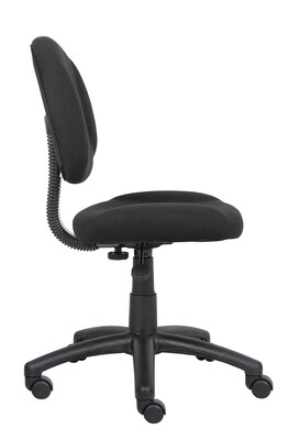 Boss Armless Ergonomic Fabric Swivel Task Chair, Black (B315-BK)