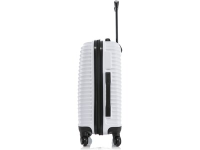 DUKAP Adly 20" Hardside Suitcase, 4-Wheeled Spinner, TSA Checkpoint Friendly, White (DKADL00S-WHI)