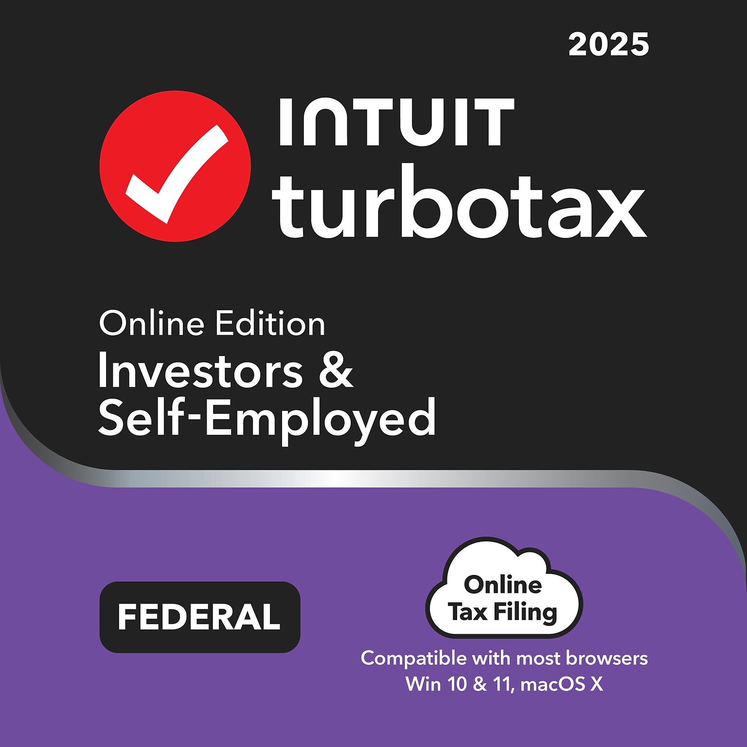 TurboTax Online 2025, Investors & Self Employed, Federal Tax Return for 1 User, Web Browsers & Operating Systems, Online Access