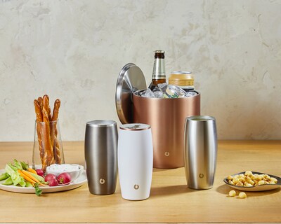 Stainless Steel Beer Glass, Set of 2 - Shimmer Blue