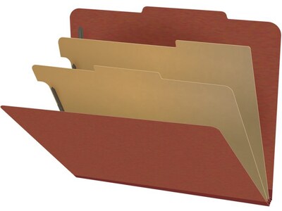 Medical Arts Press Pressboard Classification Folder, 2 Dividers, 2 Expansion, Letter Size, Red, 10/Box (DV-T42-26-3RED)