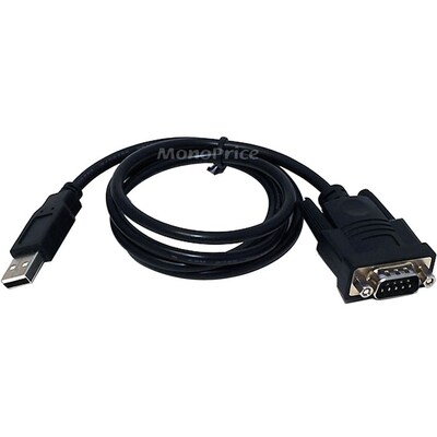 Monoprice 3 ft. USB to Serial Converter Cable, DB9M to USB-A, Black (3726)