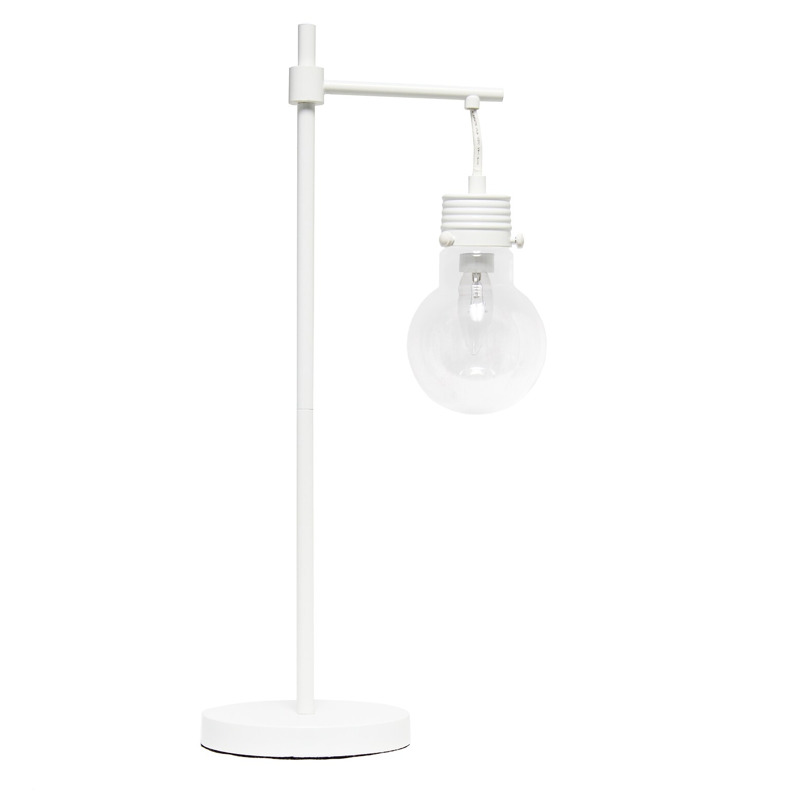 Lalia Home White Matte Light Beacon Table Lamp with Clear Glass Shade (LHT-5027-WH)