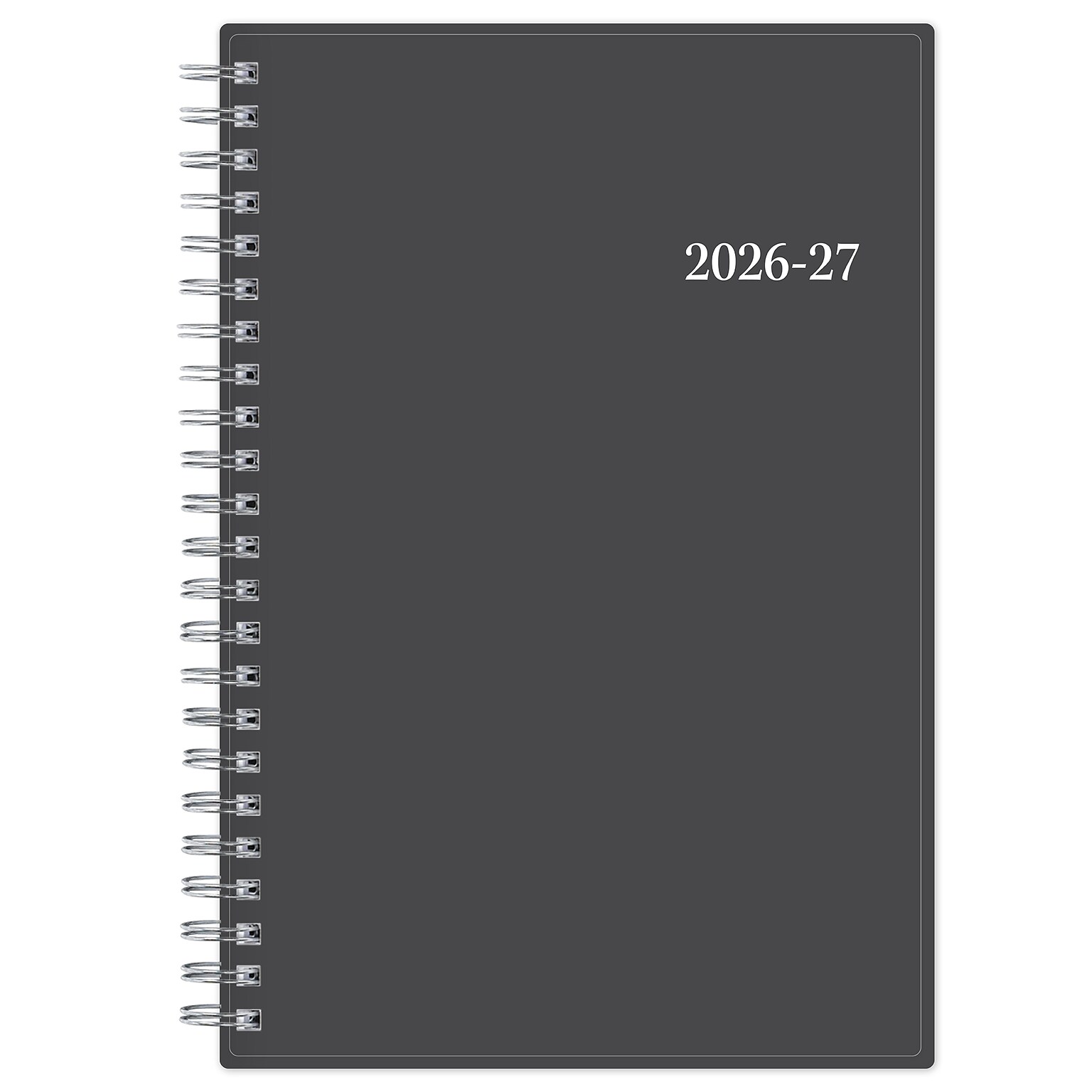 2026-2027 Blue Sky Collegiate 5 x 8 Academic Year Weekly & Monthly Planner, Plastic Cover, Gray (100139-A27)