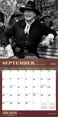 2026 BrownTrout John Wayne in the Movies 12" x 12" Monthly Wall Calendar (9798330701827)