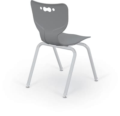 MooreCo 18 Hierarchy Student Chair with 4 Legs, Grey/Platinum Base (703673561952)