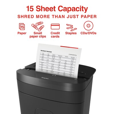 Staples 15-Sheet Cross-Cut Multi-Media Shredder (ST62154)