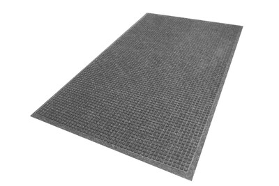 M + A Matting WaterHog Squares Fashion Commercial Wiper/Scraper Entrance Floor Mat, 3 x 10, Medium Grey (28057310170)