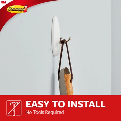 Command Medium Wire Hooks, 3 lb., White, 2/Pack (17068)