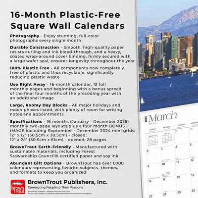 2025 BrownTrout San Diego County 12" x 12" Monthly Square Wall Calendar (9781975476045)