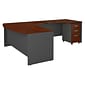Bush Business Furniture Components 72W Bow Front L Shaped Desk with Mobile File Cabinet, Hansen Cher