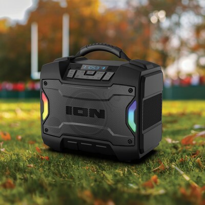 ION Tailgater TD Wireless Bluetooth Portable Speaker with TWS, Lights & FM/USB/Aux, Water Resistant, Black (TAILGATERTDXUS)