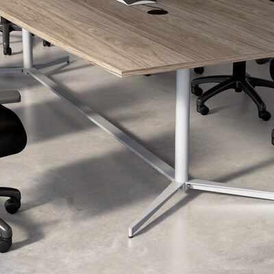 Bush Business Furniture 72"W x 36"D Boat Shaped Conference Table, Modern Hickory (99TBM72MHSVK)
