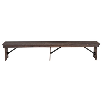 Flash Furniture HERCULES Solid Pine 3-Seat Folding Farm Bench, Mahogany (XAB96X12LMG)