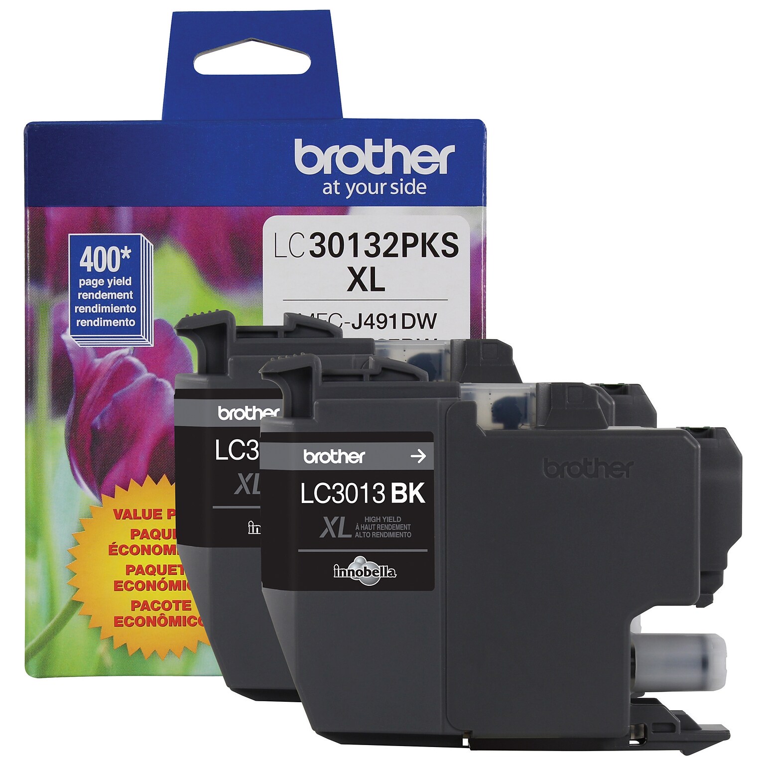 Brother LC30132 Black High Yield Ink Cartridge, 2/Pack (LC30132PKS)