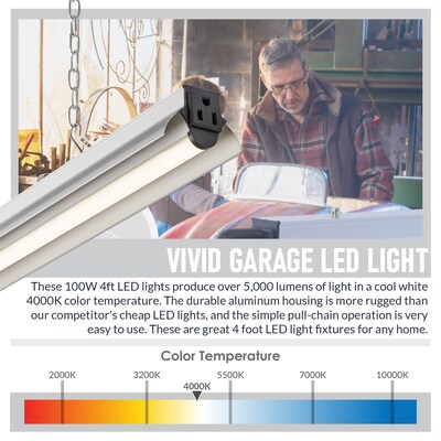 Newhouse Lighting 4 ft. Linkable LED Shop Light, 55 Watt/5K Lumens, Gray (NH-SHOP-M4FT)