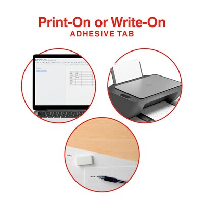 Staples Printable Self-Adhesive Tabs, White, 24-Tabs, 4 Sets (ST63048)
