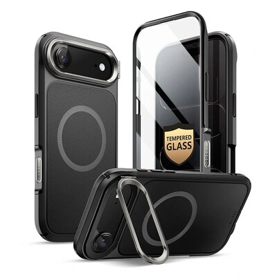 i-Blason Ares Flip Magsafe Rugged Case for iPhone 17 Pro Max, Shock Absorbing, Black (iPhone2025Air-AreFlip-GSSP-Black)