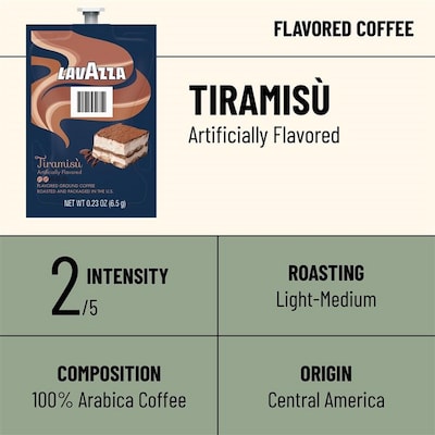 Lavazza Tiramisù Coffee Flavia Freshpacks, Light-Medium Roast, 9 oz., 76/Carton (48807)