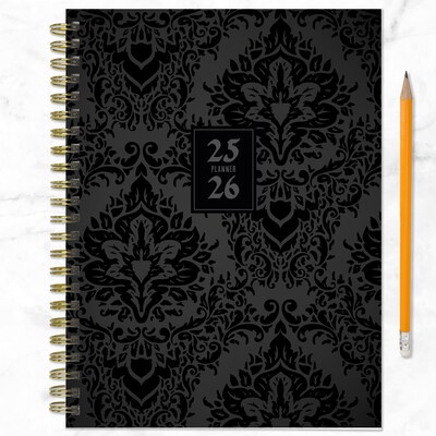2025-2026 TF Publishing 6.5" x 8" Academic Year Weekly & Monthly Planner, Paperboard Cover, Black Velvet (AY26-9208)