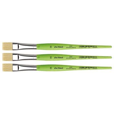 da Vinci FIT Oil and Acrylic Synthetic Bristle, Flat Brush, 3/Pack (DVXVA37916-3)