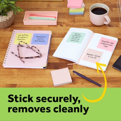 Post-it Recycled Notes, 3" x 3", Sweet Sprinkles Collection, 100 Sheet/Pad, 12 Pads/Pack (654-RP-A/654-A)