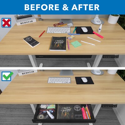 Mount-It! 2"H x 21"W Under-Desk Drawer, Black (MI-7294BLK)