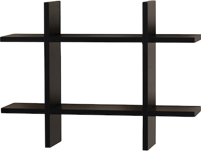 V-Light 6-Shelf Wood Mounted Cross-Style Decorative Unit, 22, Black (VW161014B)