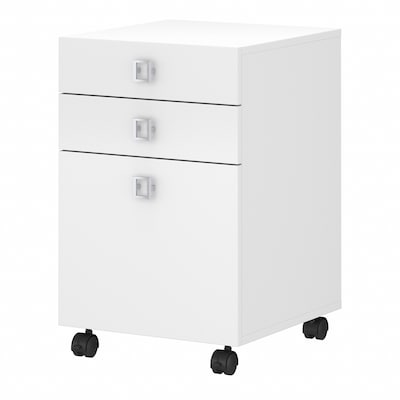 Bush Business Furniture Echo 3 Drawer Mobile File Cabinet, Pure White (KI60101-03)